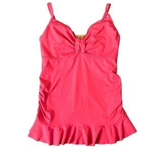 Lands' End Pink Ruffled Bikini